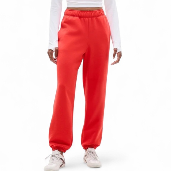 Athleta Pants - Athleta Red Forever Fleece High Rise Joggers Size Small